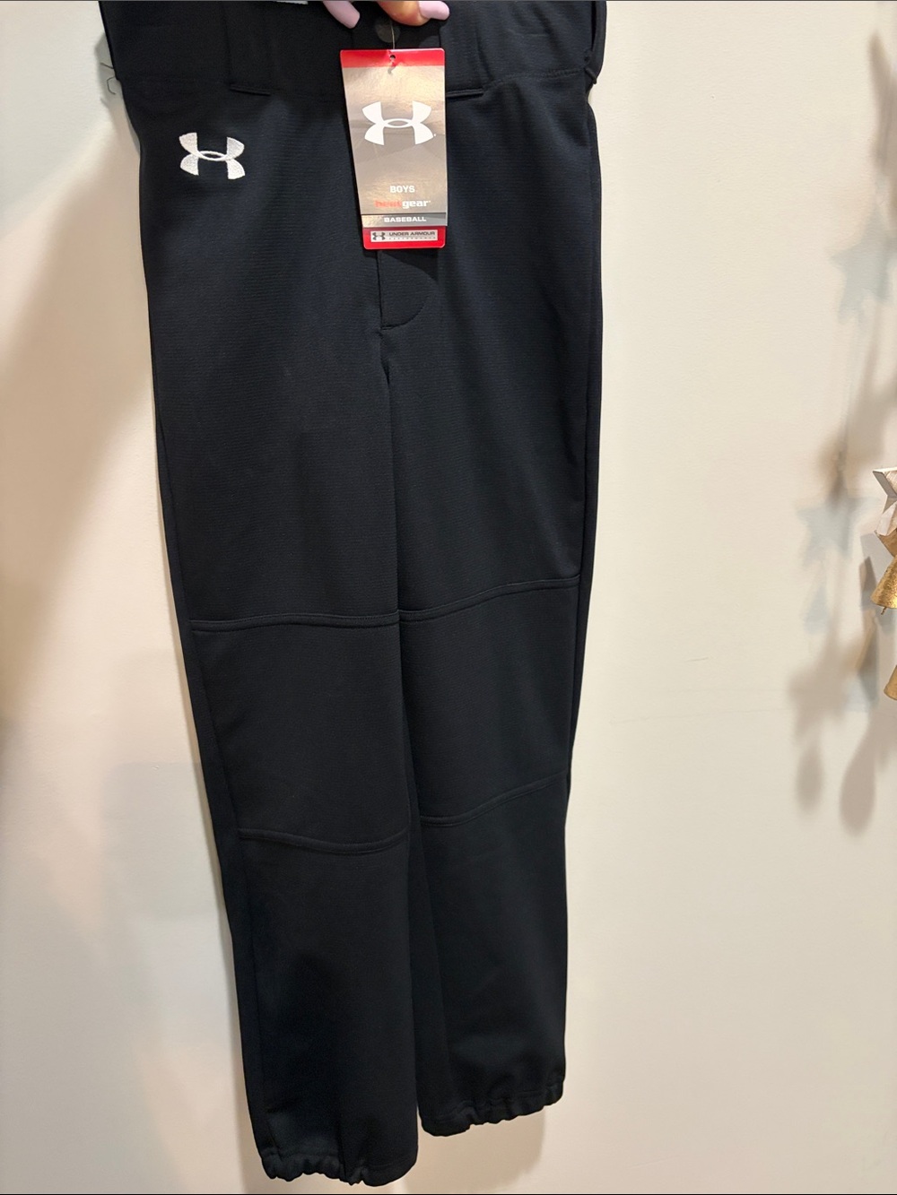 Under Armour Kids Black baseball pants with White Logo